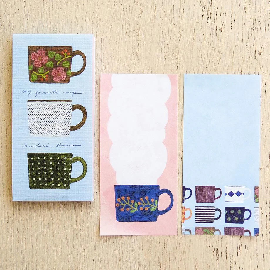 Hyogensha Cozyca Midori Asano One-Line Sticky Notes - MY FAVORITE MUGS・three o'clock - Image 3