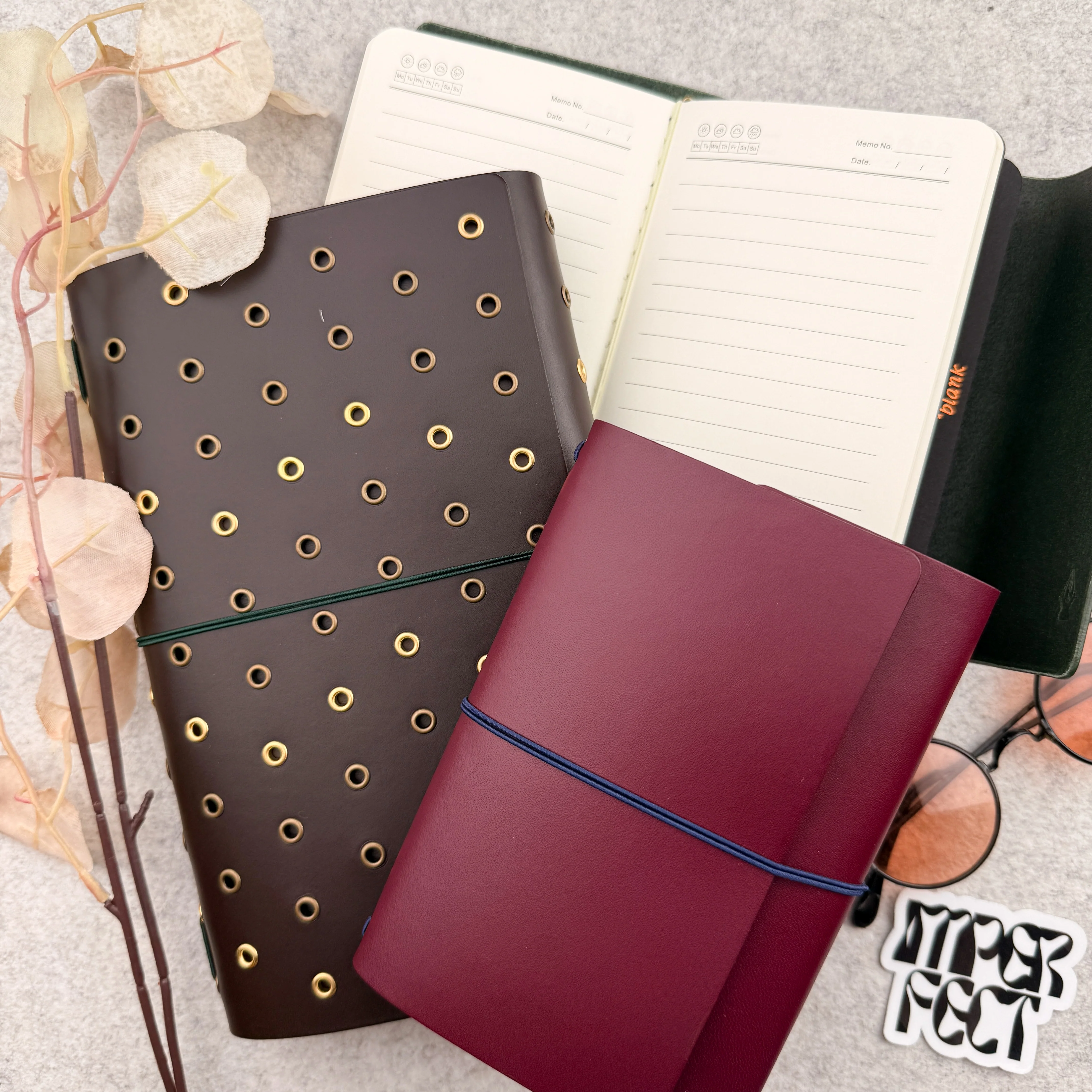 Imperfect Concepts Sadie Leather Notebook - A5 Trifold - Scarlet - Image 3