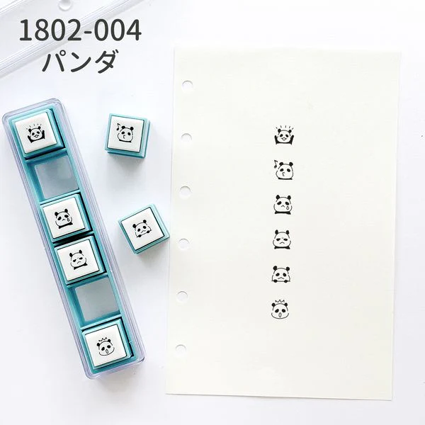 Kodomo No Kao Pochitto Pick Detachable Push Button Stamp Set - Panda - Image 3