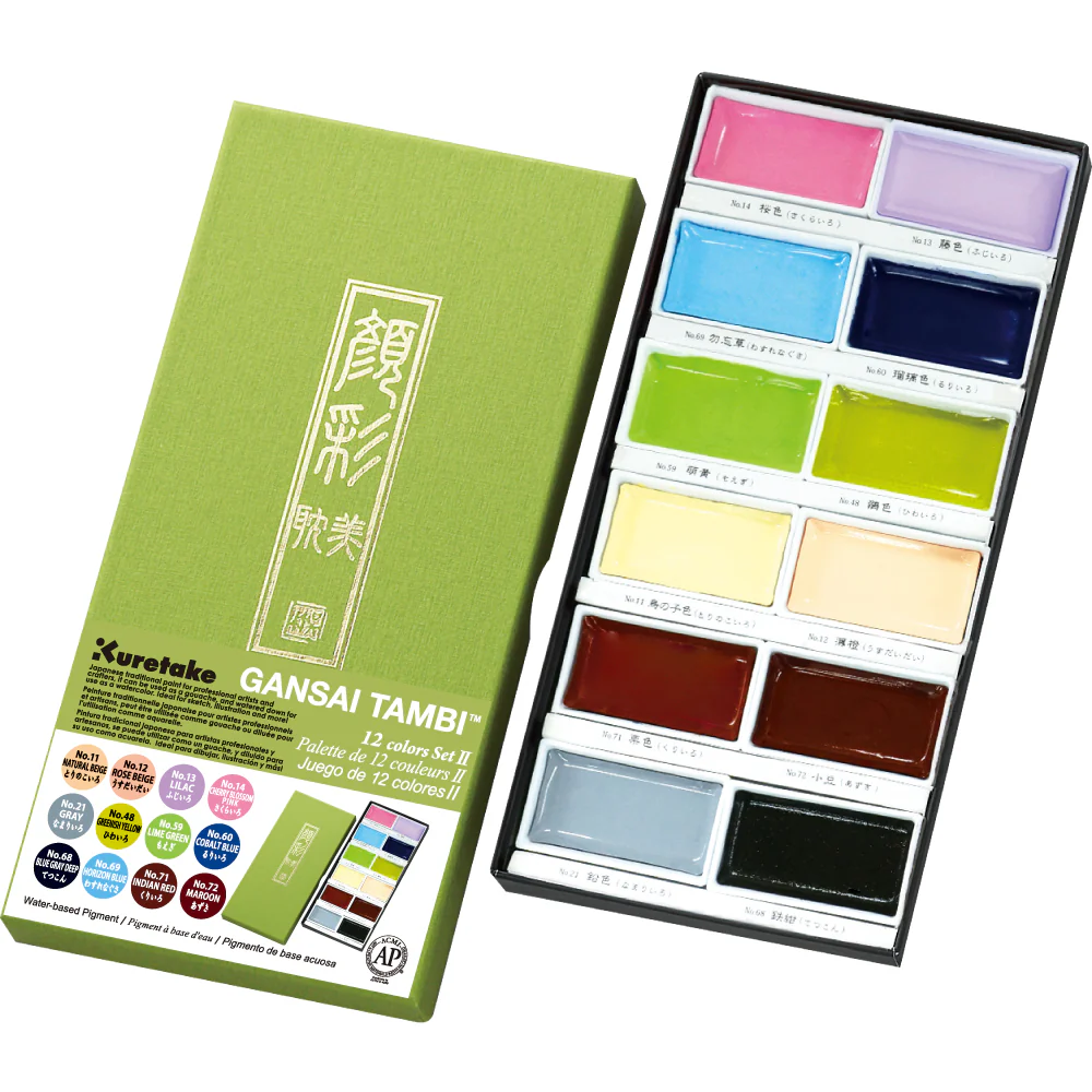 Kuretake Gansai Tambi 12 Color Set - Pastels - Image 3