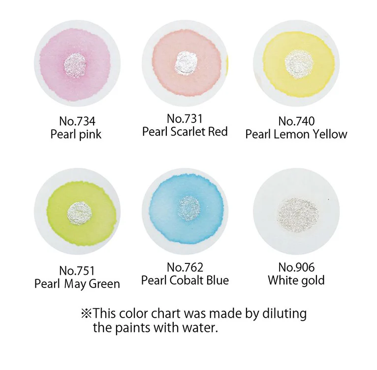 Kuretake Gainsai Tambi - Pearl Colors (6 color set) - Image 2