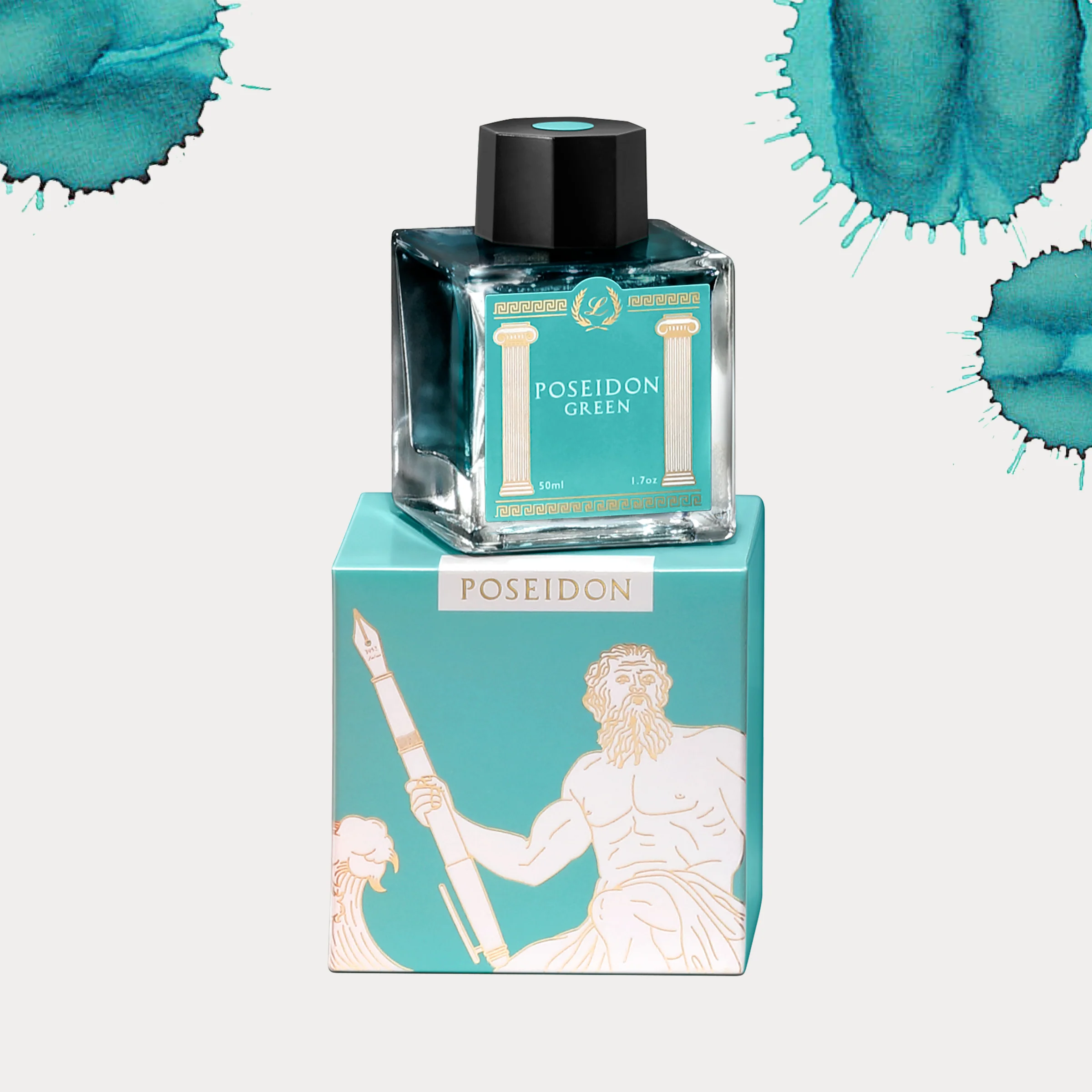 Laban Greek Mythology Poseidon Green - 50ml Bottled Ink - Image 2