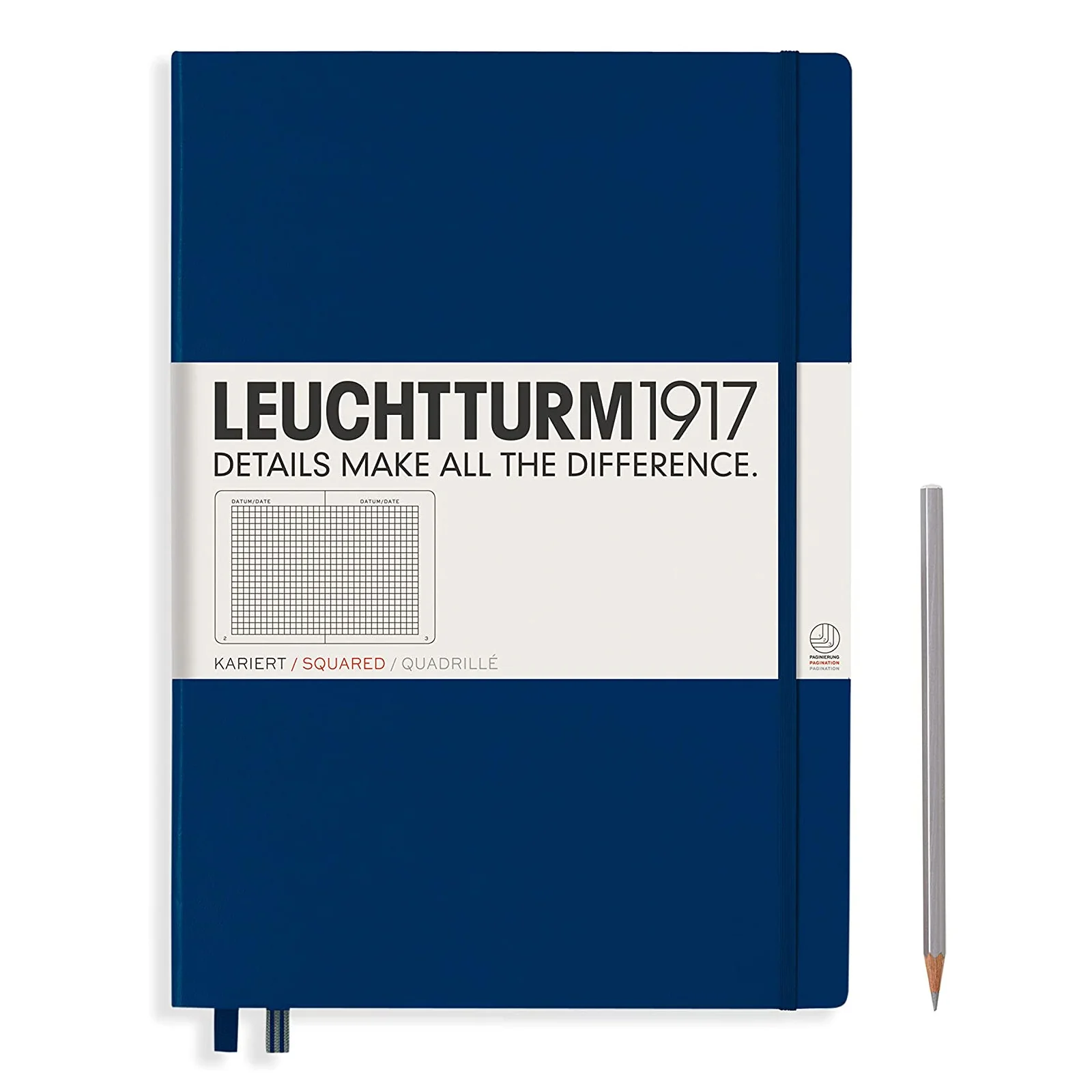 Leuchtturm A4+ Hardcover Notebook - Navy - Squared
