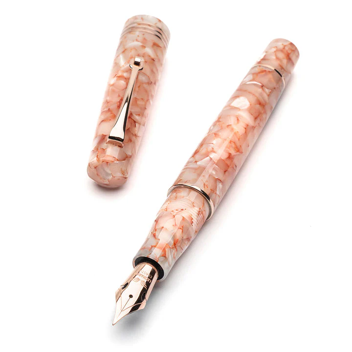 Leonardo Momento Zero Fountain Pen - Angel Skin w/ Rose Gold Trim - Image 3