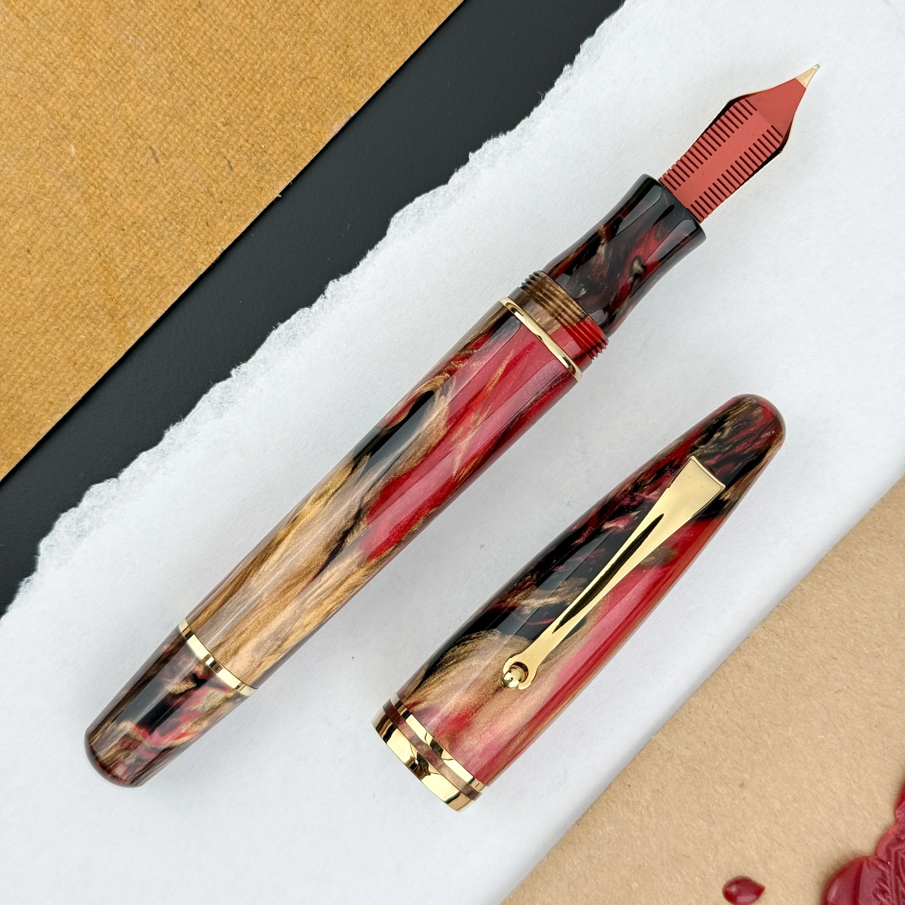 Maiora Ultra Ogiva Golden Rule Fountain Pen - 14K Gold Nib (Limited Edition) - Image 2