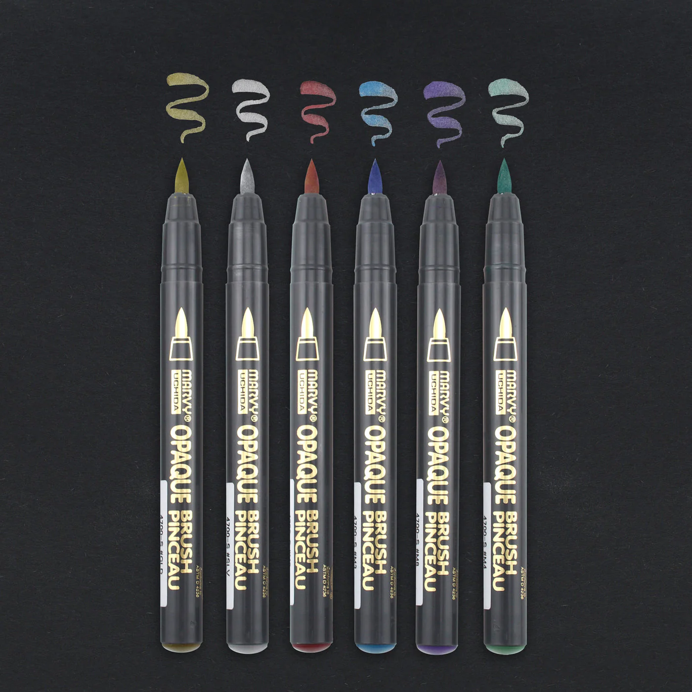 Marvy Uchida Opaque Brush Markers - Metallic - Image 8