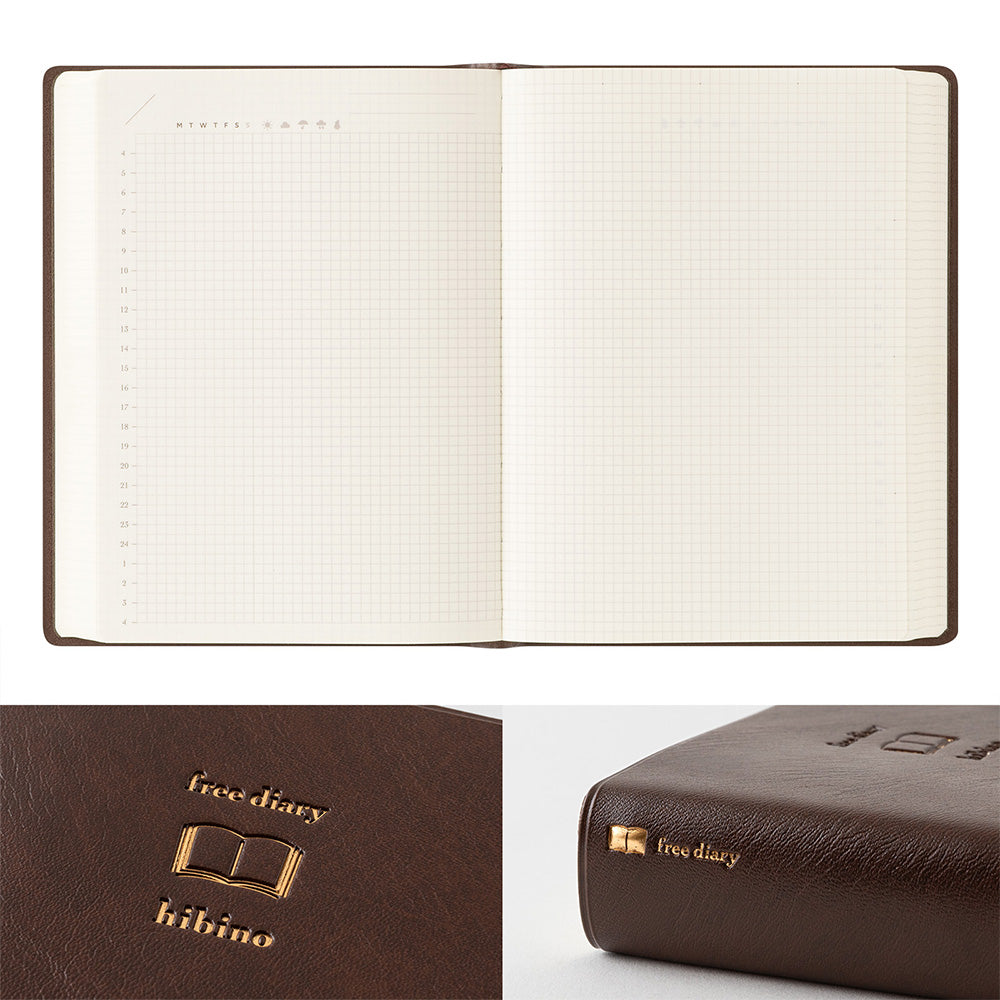 Midori Hibino Free Diary - A6 - Brown - Image 4