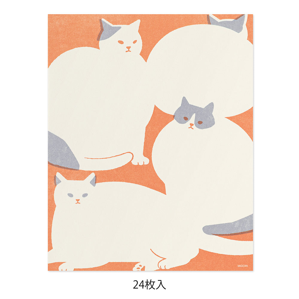 Midori Kimagure Easy&Cozy Letter Pad - Cat - Image 2