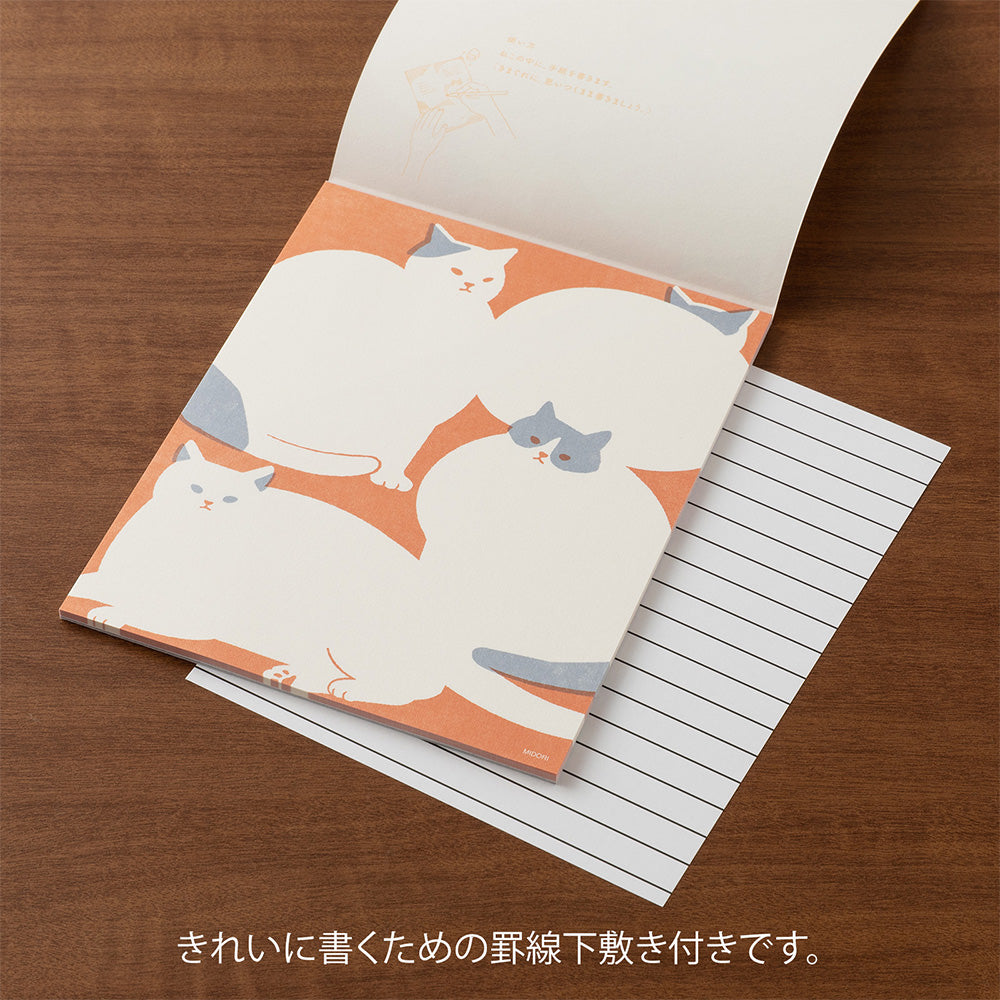 Midori Kimagure Easy&Cozy Letter Pad - Cat - Image 3