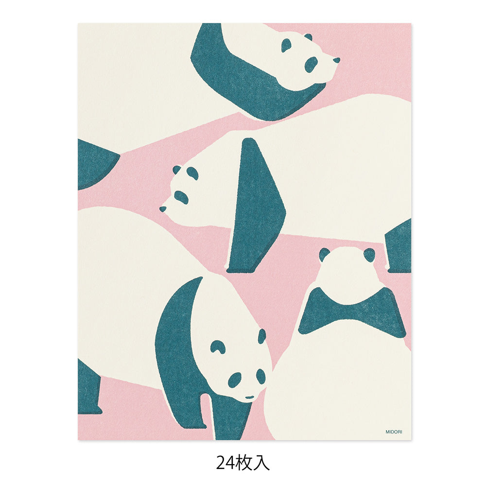 Midori Kimagure Easy&Cozy Letter Pad - Panda - Image 2