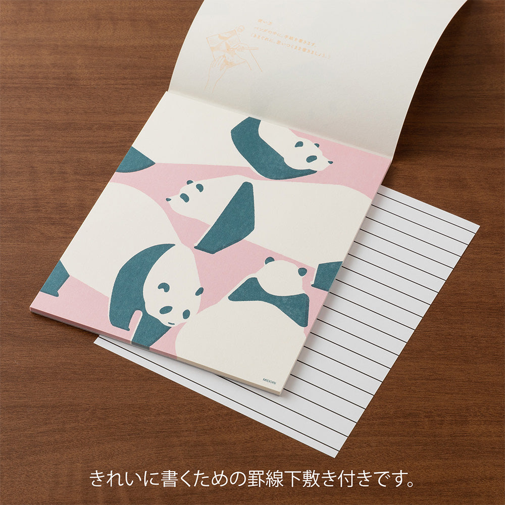 Midori Kimagure Easy&Cozy Letter Pad - Panda - Image 3