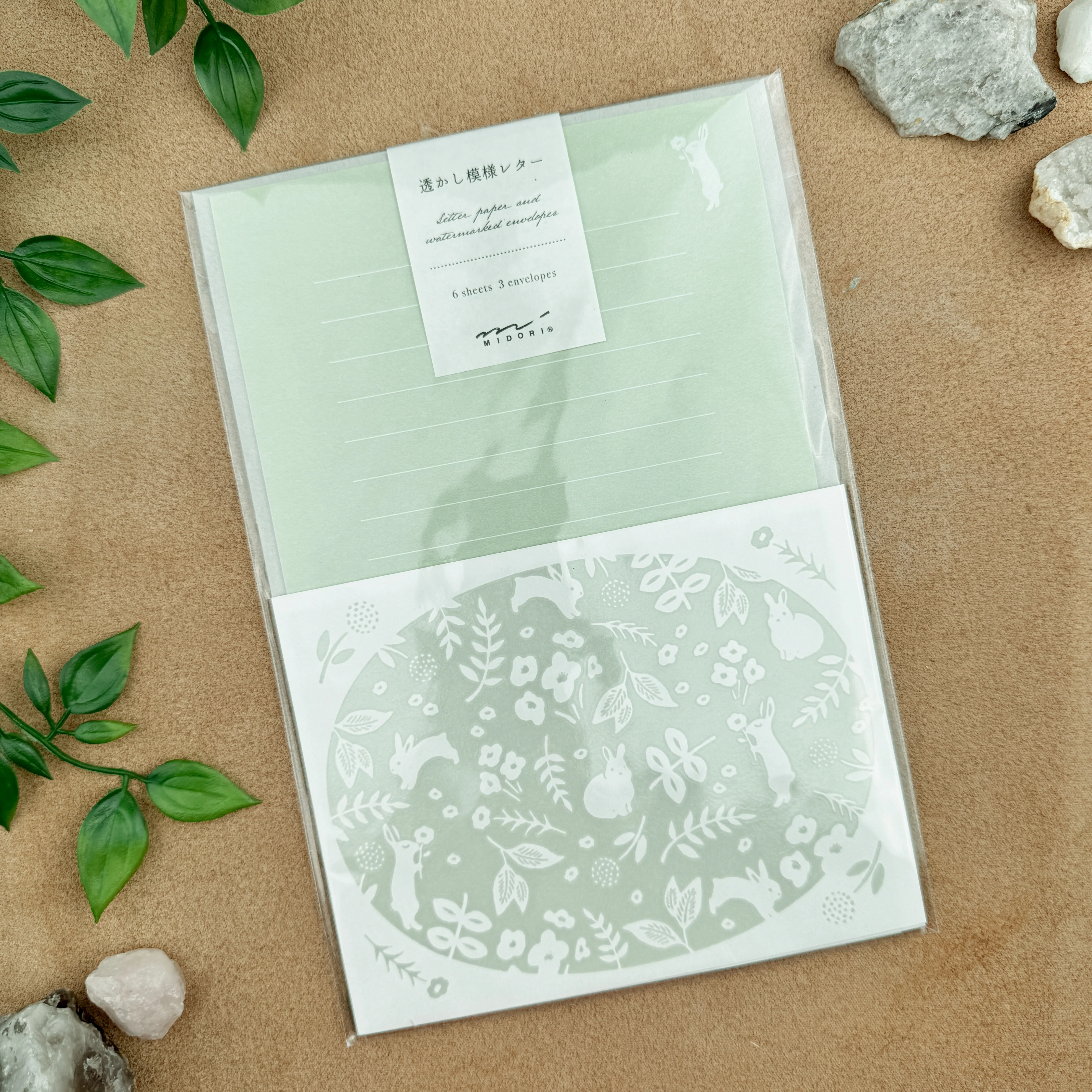 Midori Letterpress Stationery - Rabbit