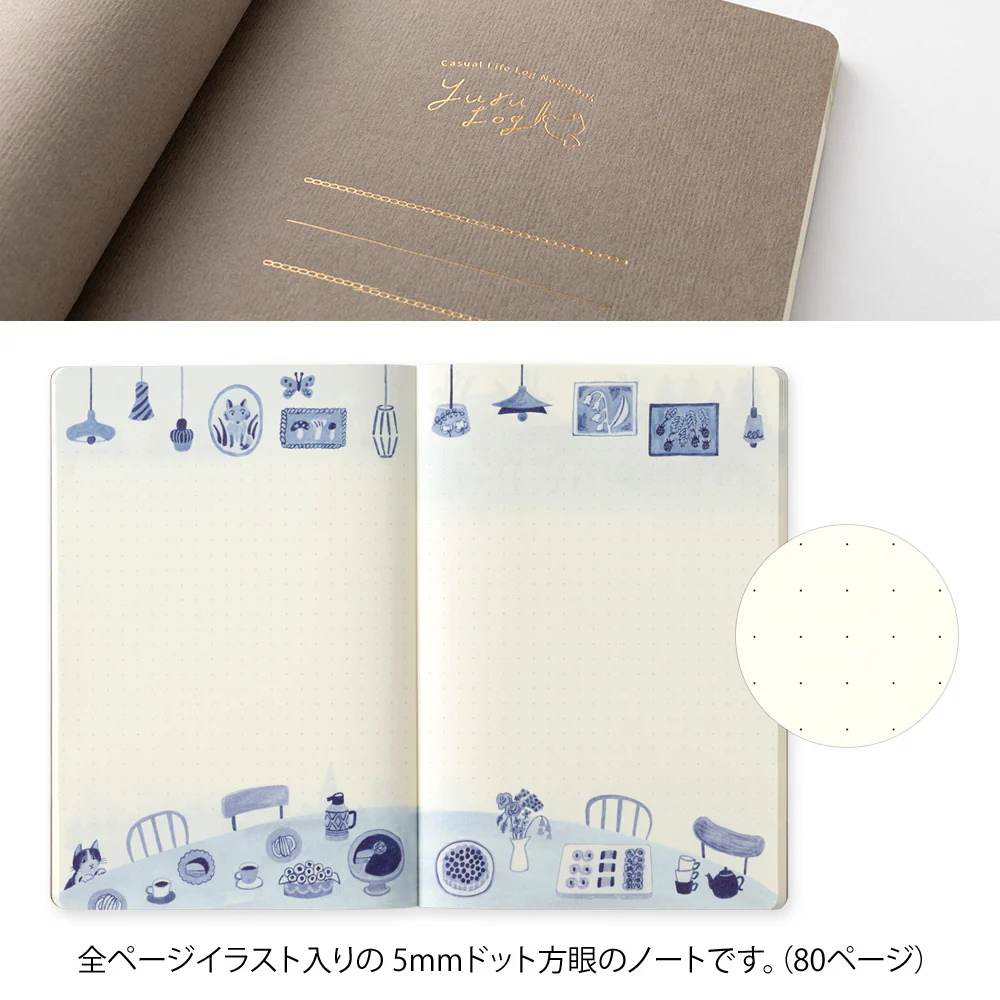 Midori Yuru Log Notebook B6 - Blue Nordic - Image 4
