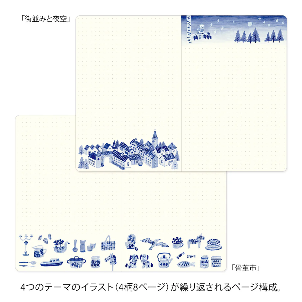 Midori Yuru Log Notebook B6 - Blue Nordic - Image 5