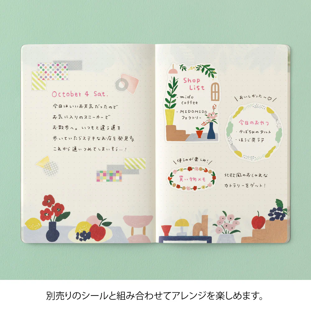 Midori Yuru Log Notebook B6 - Motif Textile - Image 7