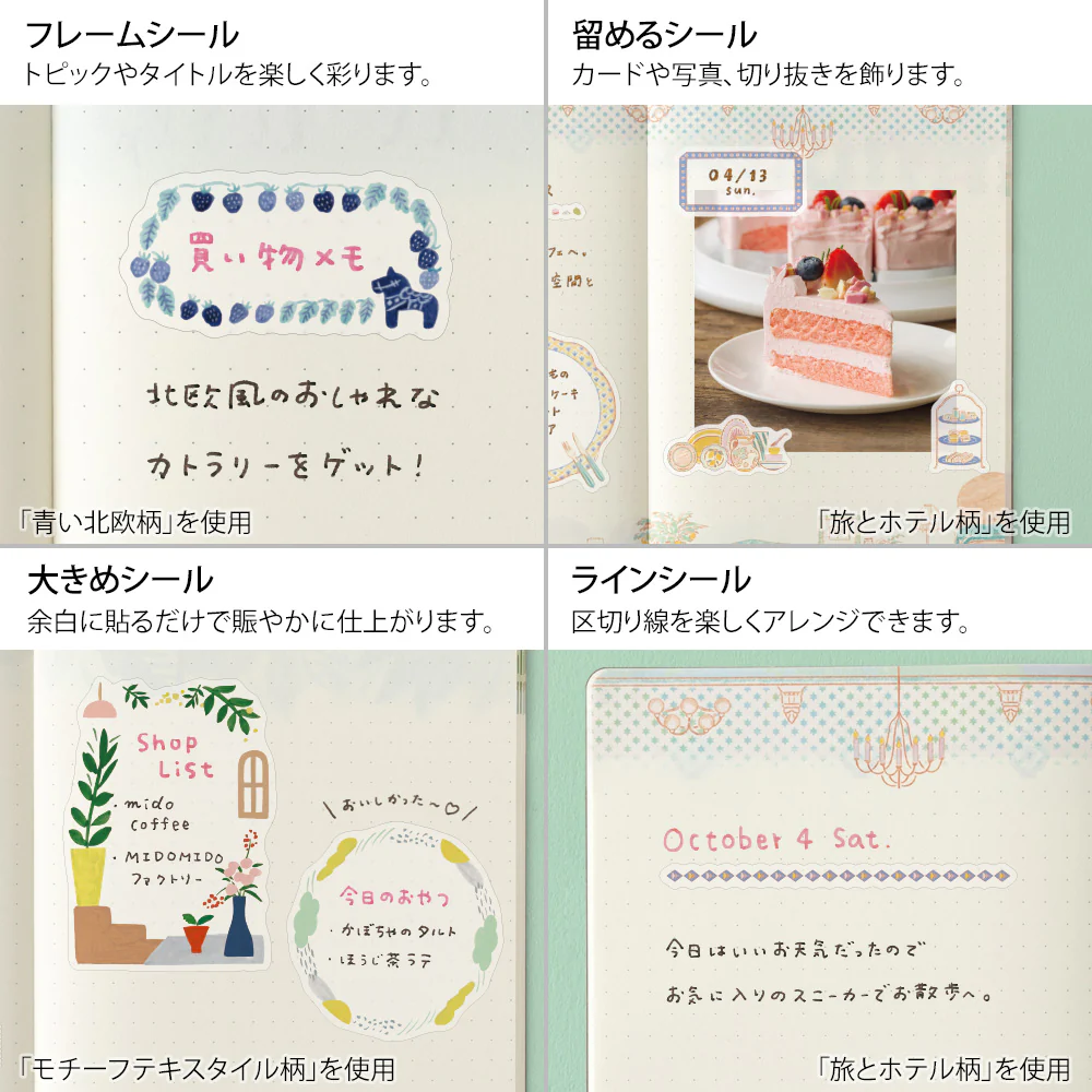 Midori Yuru Log Sticker 2 Sheets - Blue Nordic - Image 5