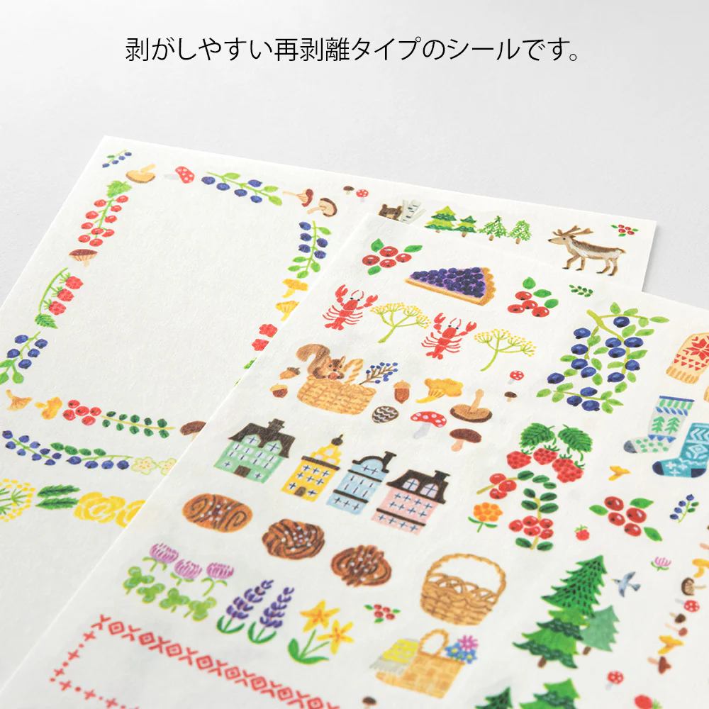 Midori Yuru Log Sticker 2 Sheets - Scandinavia - Image 3