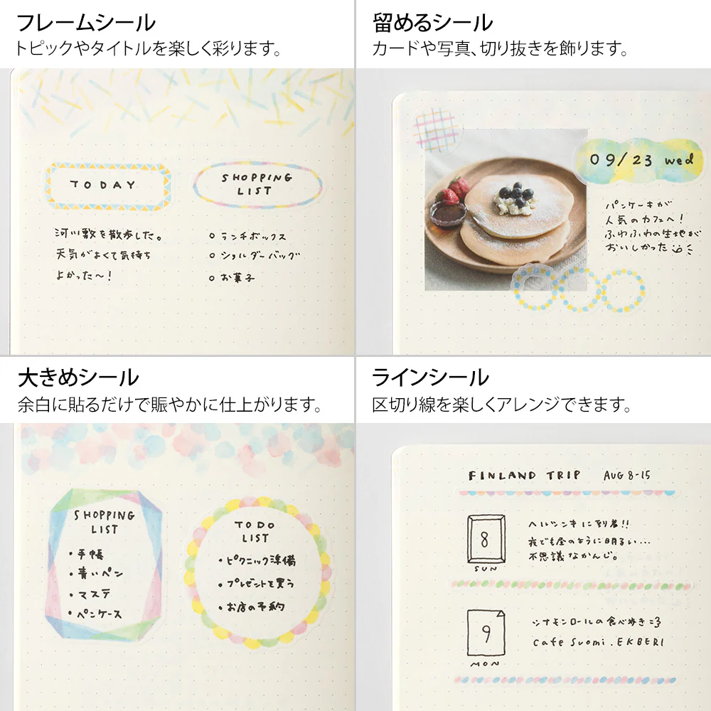 Midori Yuru Log Sticker 2 Sheets - Watercolor - Image 6