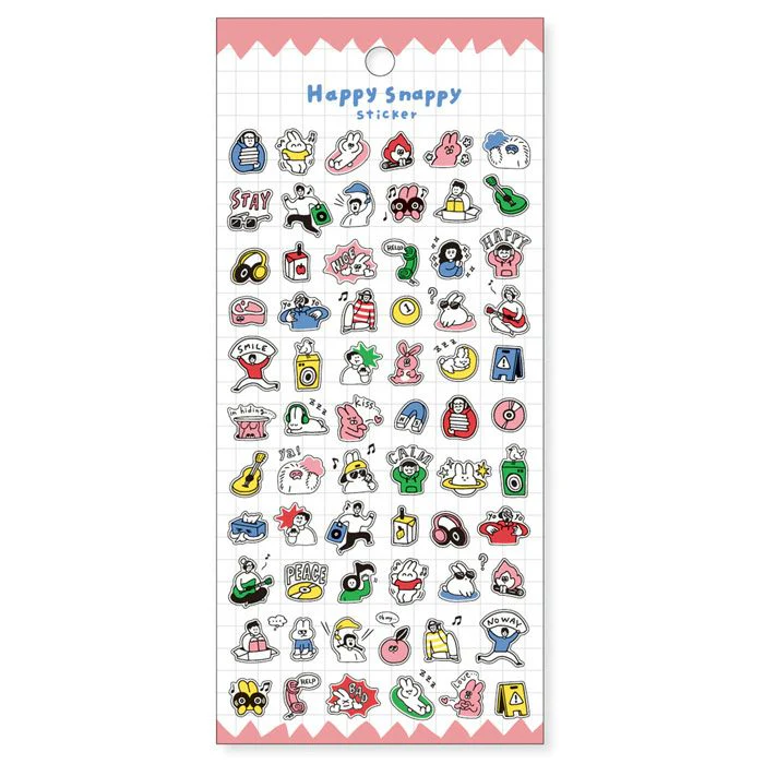 Mind Wave Happy Snappy Stickers - Pink