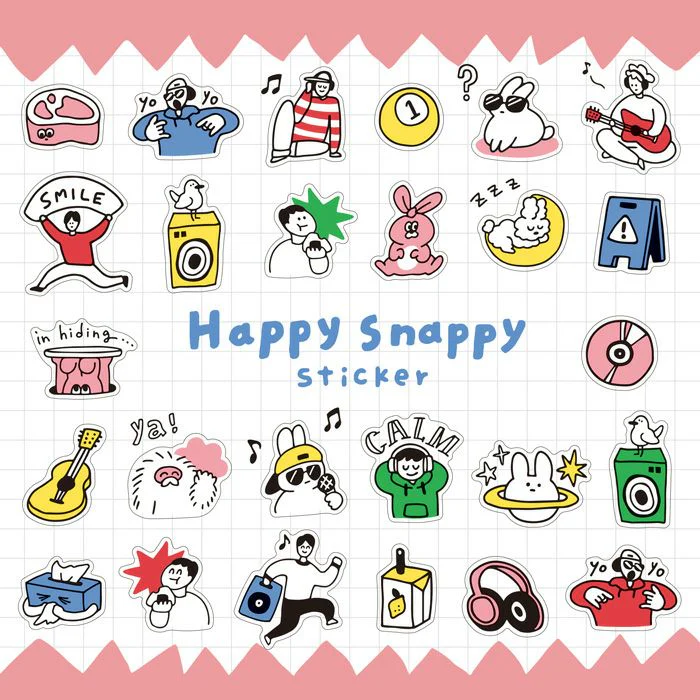 Mind Wave Happy Snappy Stickers - Pink - Image 2