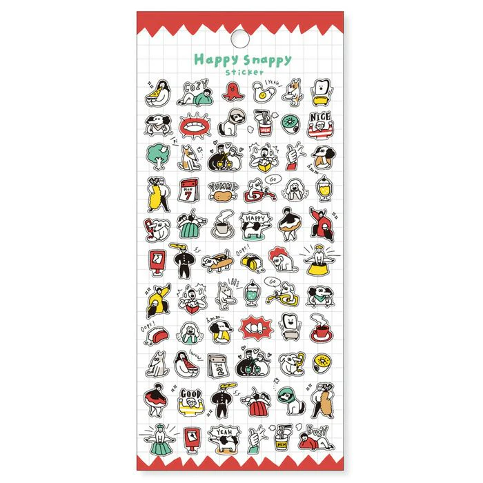 Mind Wave Happy Snappy Stickers - Red