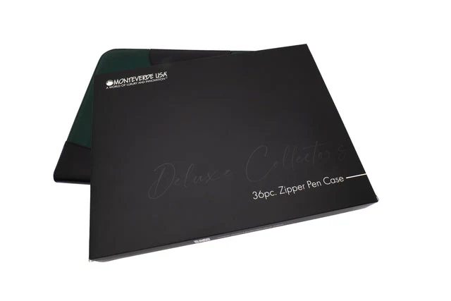Monteverde Deluxe Collectors 36 Pc Zipper Pen Case - Green/Black - Image 2