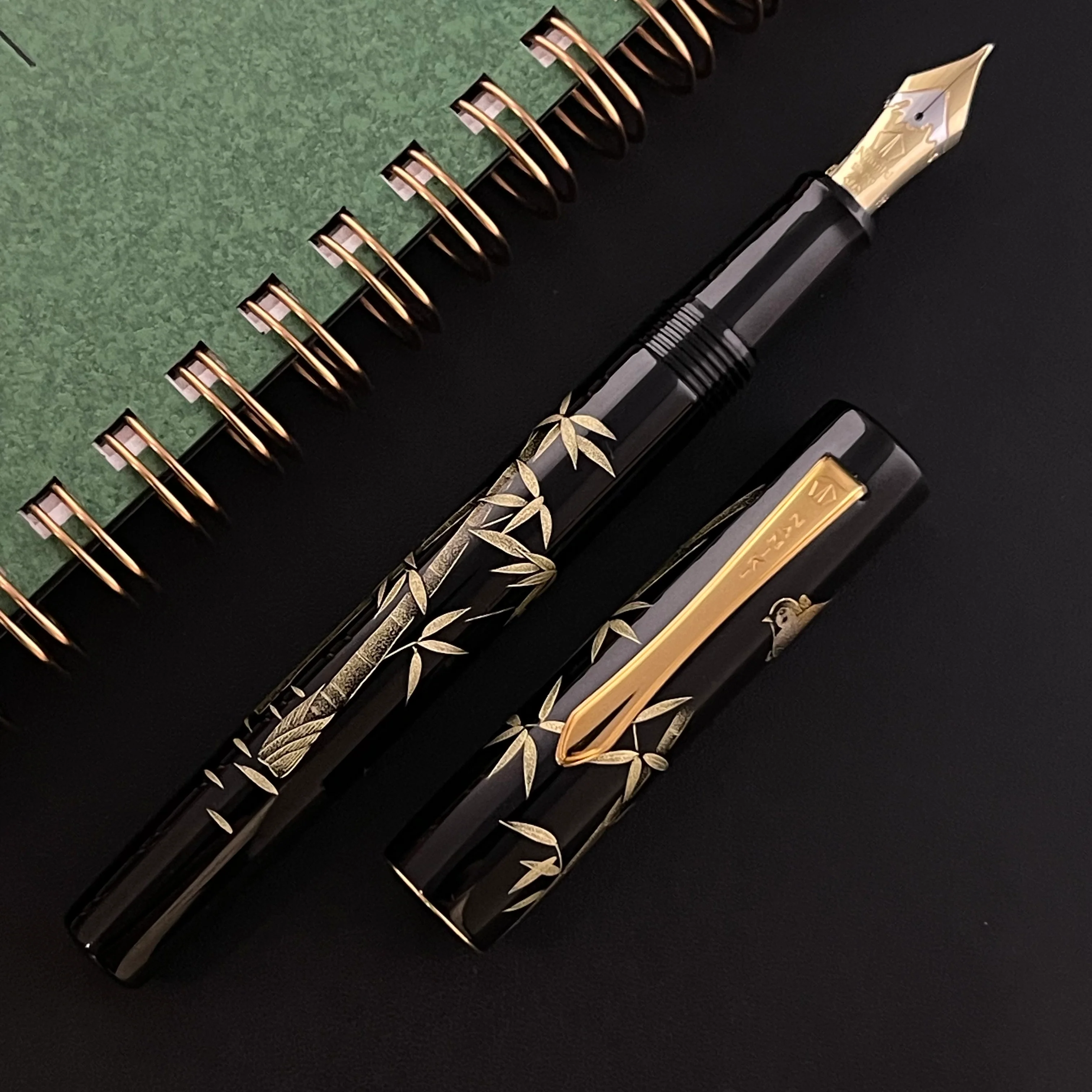 Namiki Chinkin Fountain Pen - Bamboo and Sparrow
