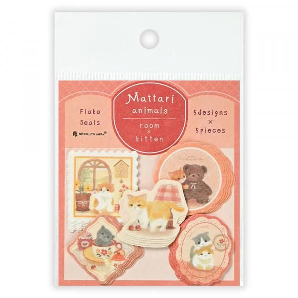 NB Mattari Animals Day Flake Stickers - Kitten