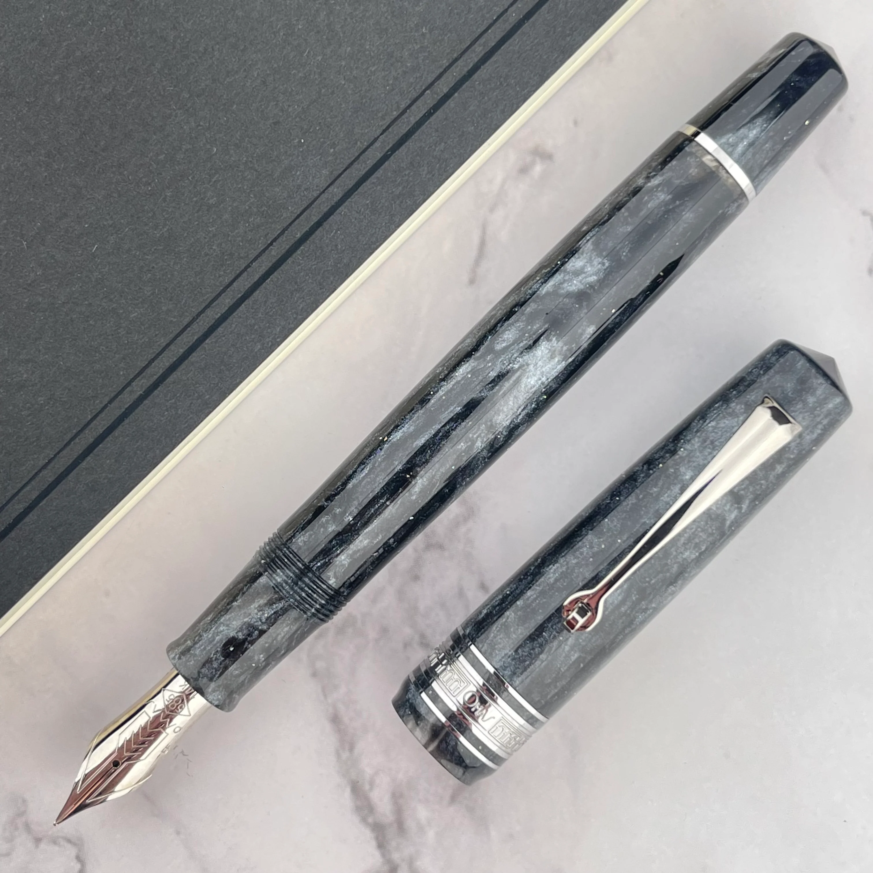 Omas Bologna Fountain Pen - Grigio Luminoso - Image 2