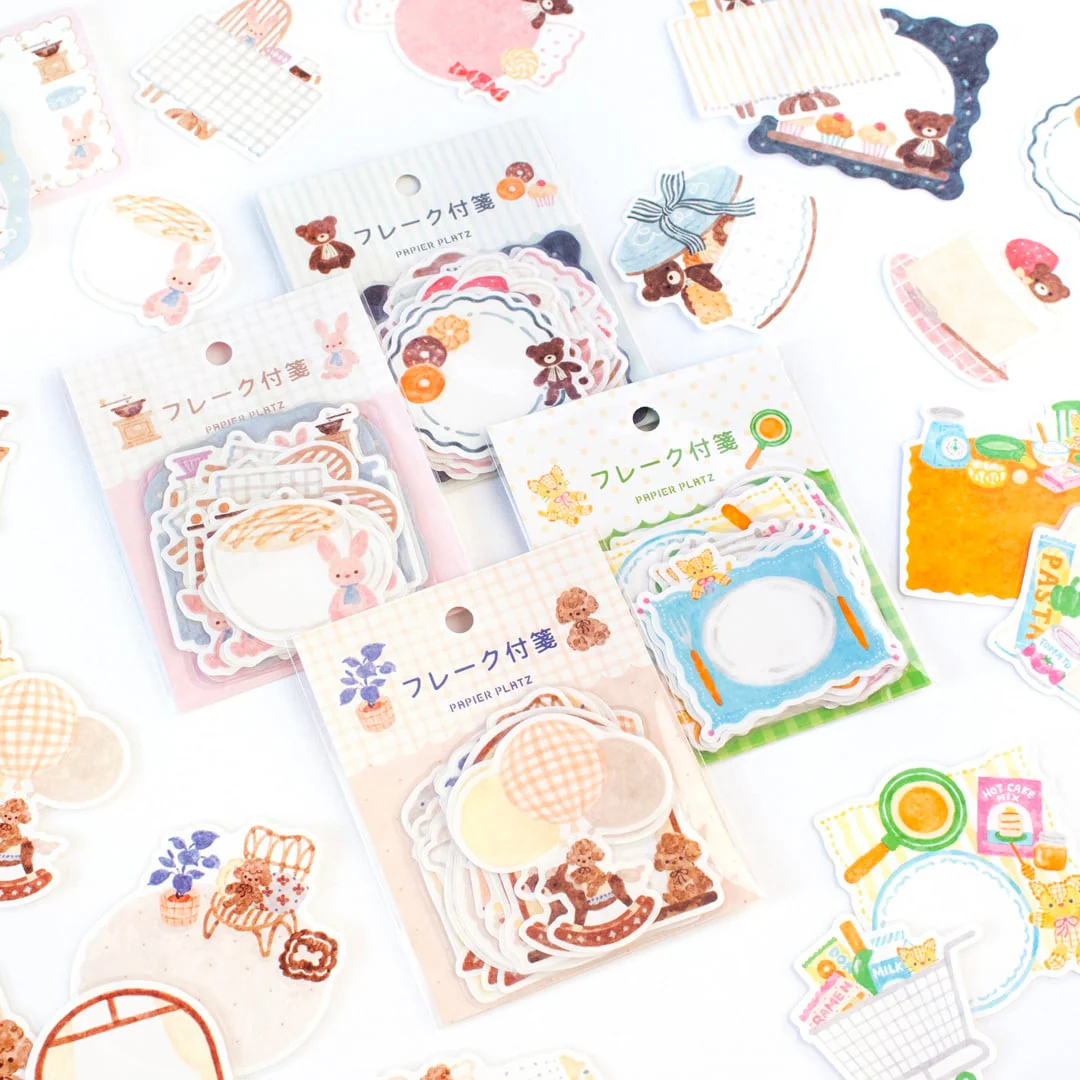 Papier Platz Nakauchi Waka Flake Sticky Notes - Rabbit and Coffee - Image 3