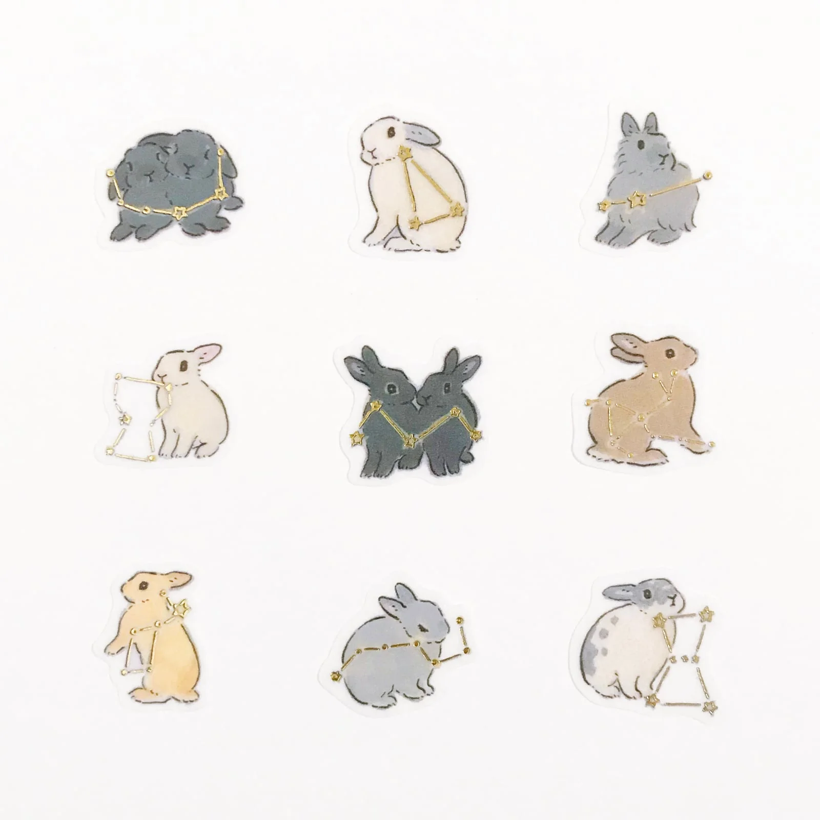 Papier Platz Schinako Moriyama Flake Stickers - Constellations and Rabbits - Image 2