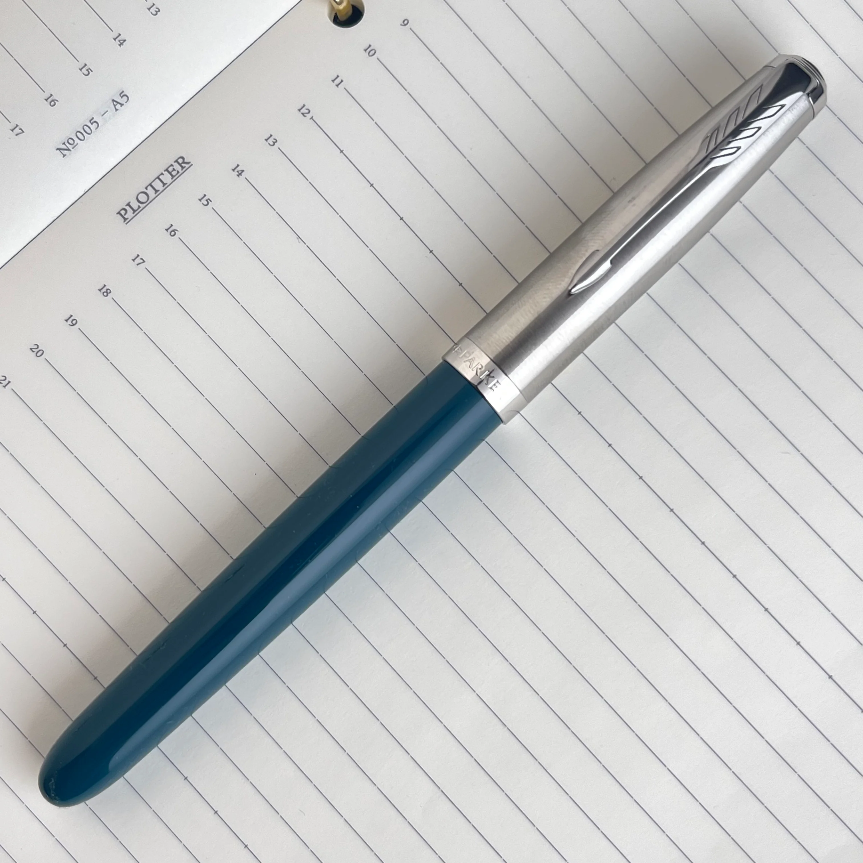 Parker 51 Fountain Pen - Teal Blue - Image 2