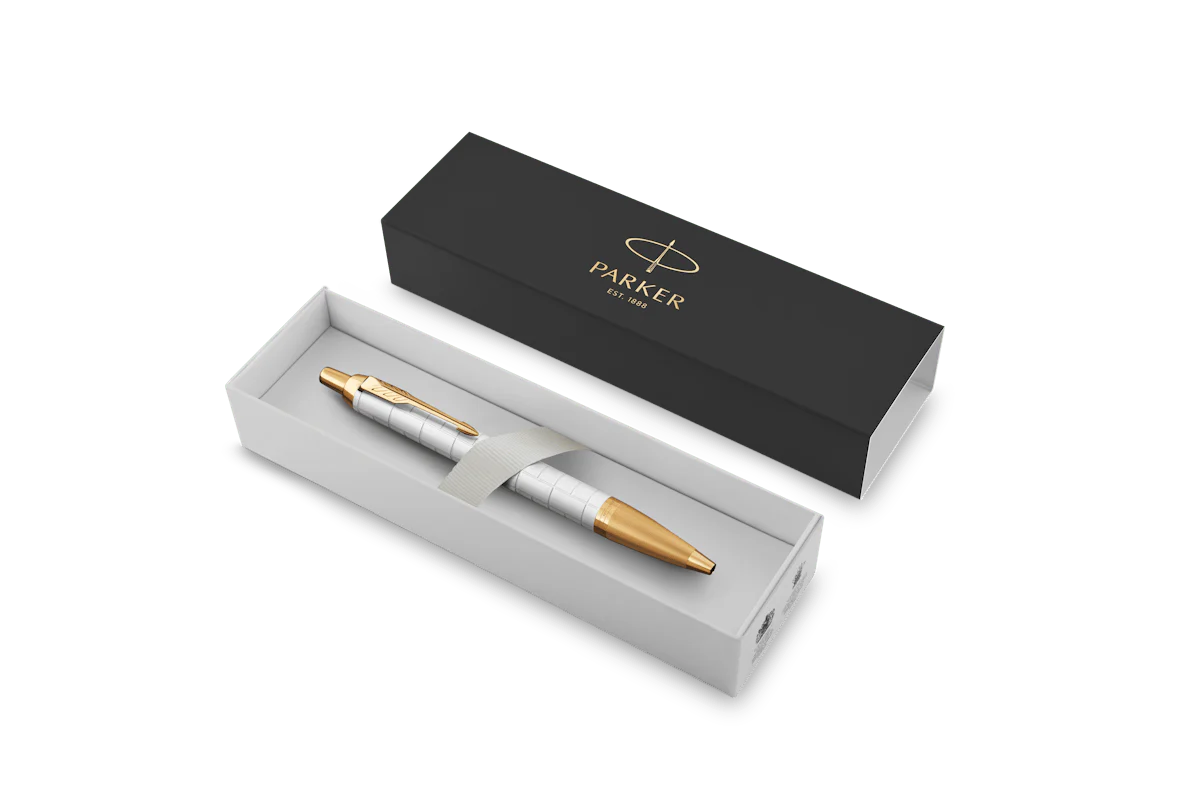 Parker IM Premium Ballpoint Pen - Pearl Lacquer & Gold Trim - Image 4
