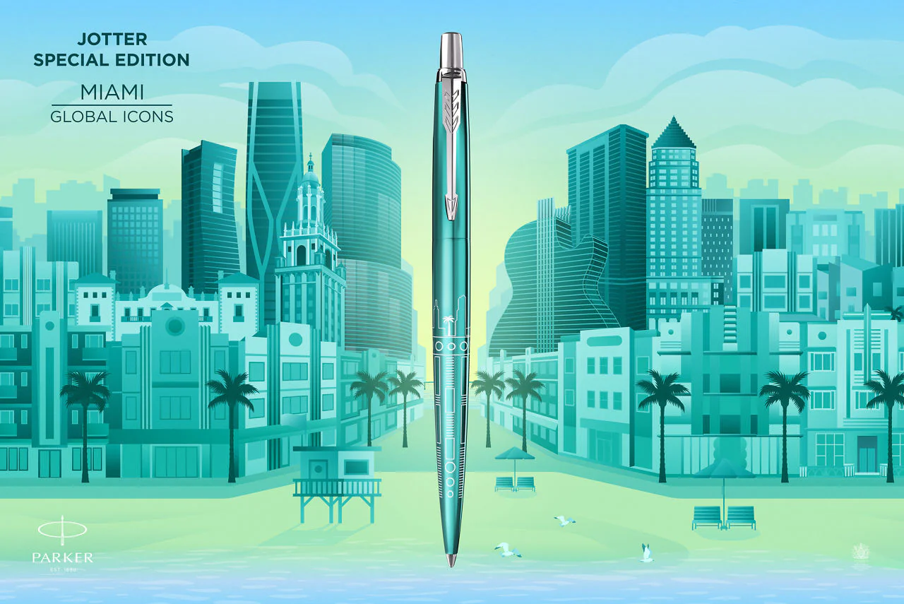 Parker Jotter Global Icons Ballpoint Pen - Miami (Special Edition) - Image 7
