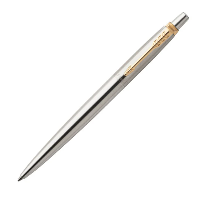 Parker Jotter Ballpoint Pen - Stainless Steel with Gold Clip - Image 2