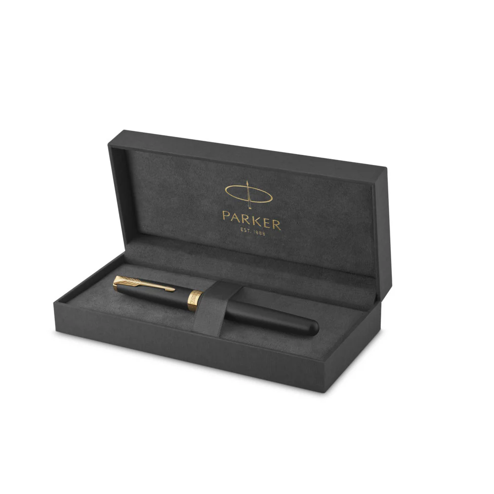 Parker Sonnet Fountain Pen - Black with Gold Trim - Image 5