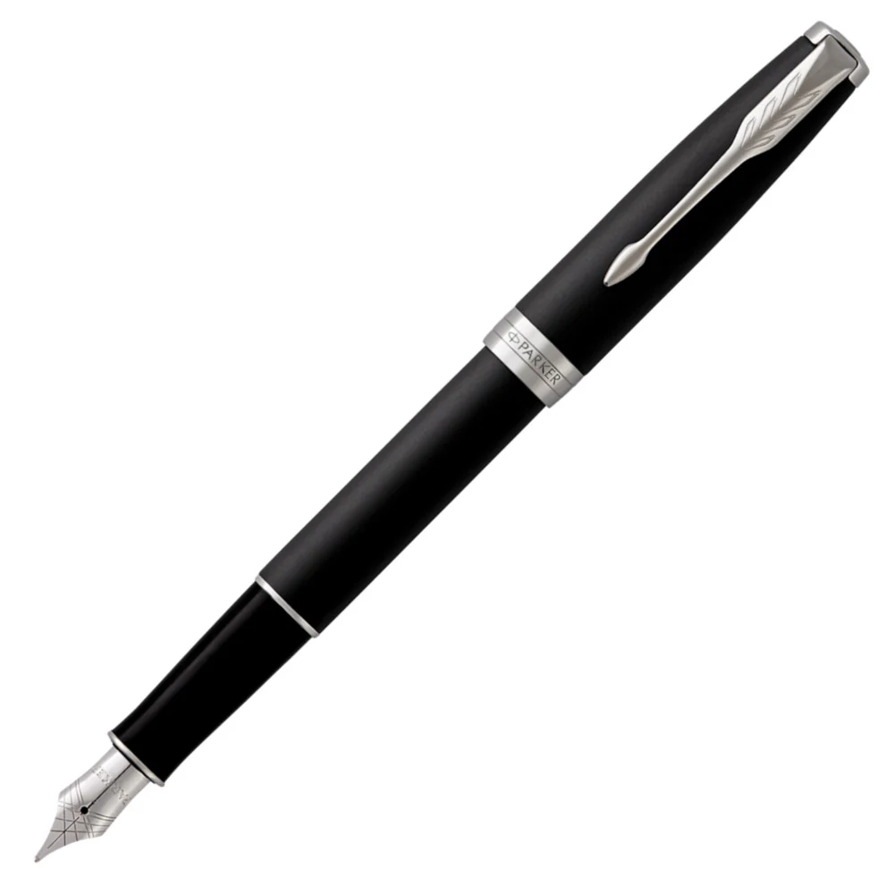 Parker Sonnet Fountain Pen - Matte Black with Chrome Trim - Image 3