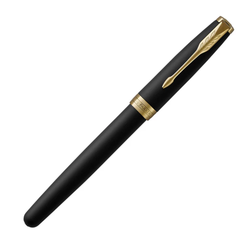 Parker Sonnet Rollerball Pen - Black with Gold Trim - Image 2