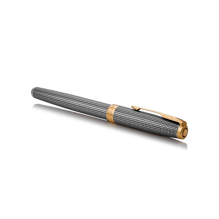 Parker Sonnet Fountain Pen - Silver Ciselé with Gold Trim - Image 7