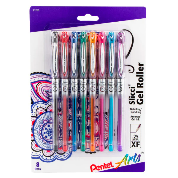 Pentel Slicci Gel Pens - 8 Pack