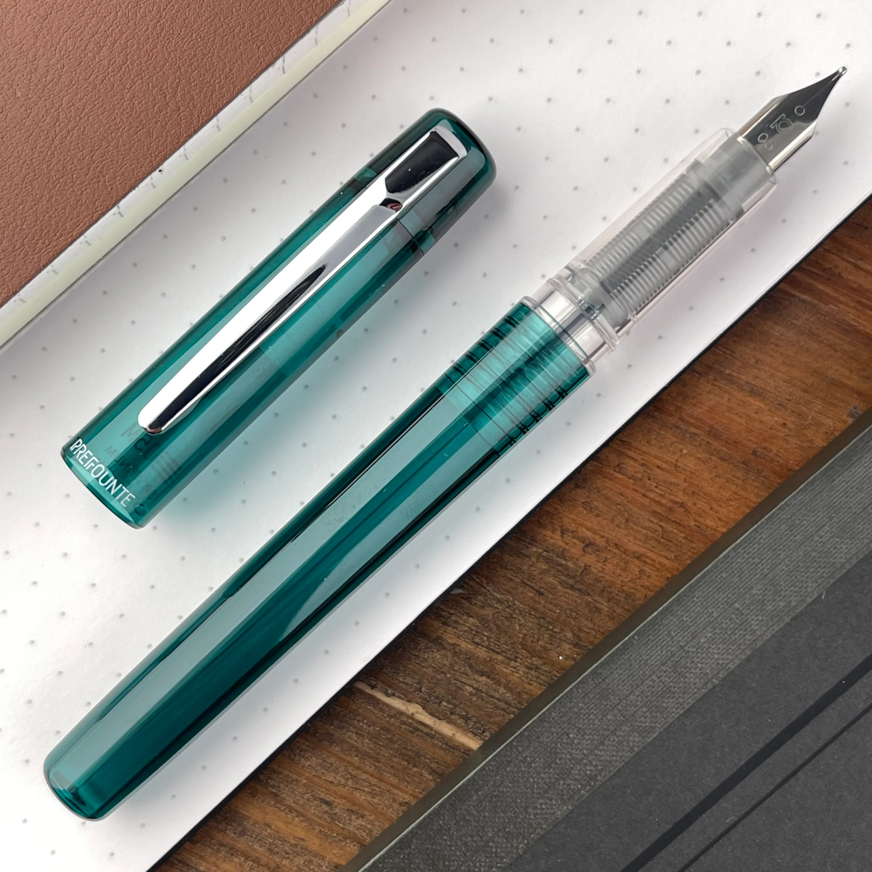 Platinum Prefounte Fountain Pen - Dark Emerald - Image 2