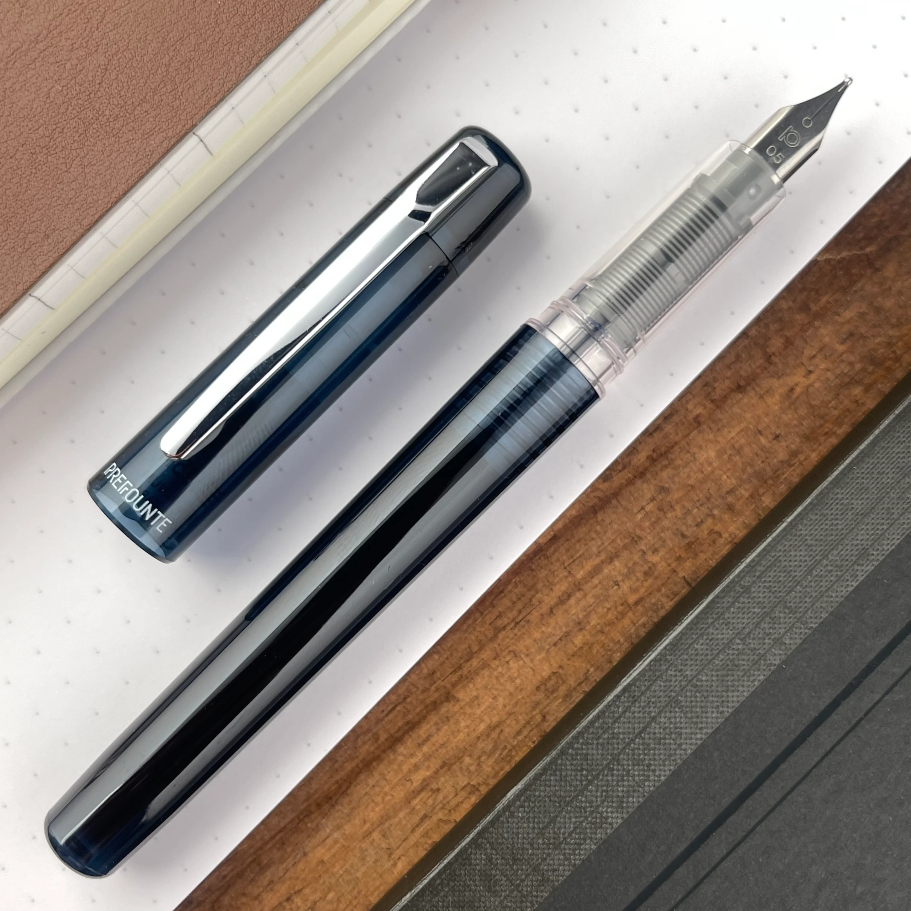 Platinum Prefounte Fountain Pen - Graphite Blue - Image 2