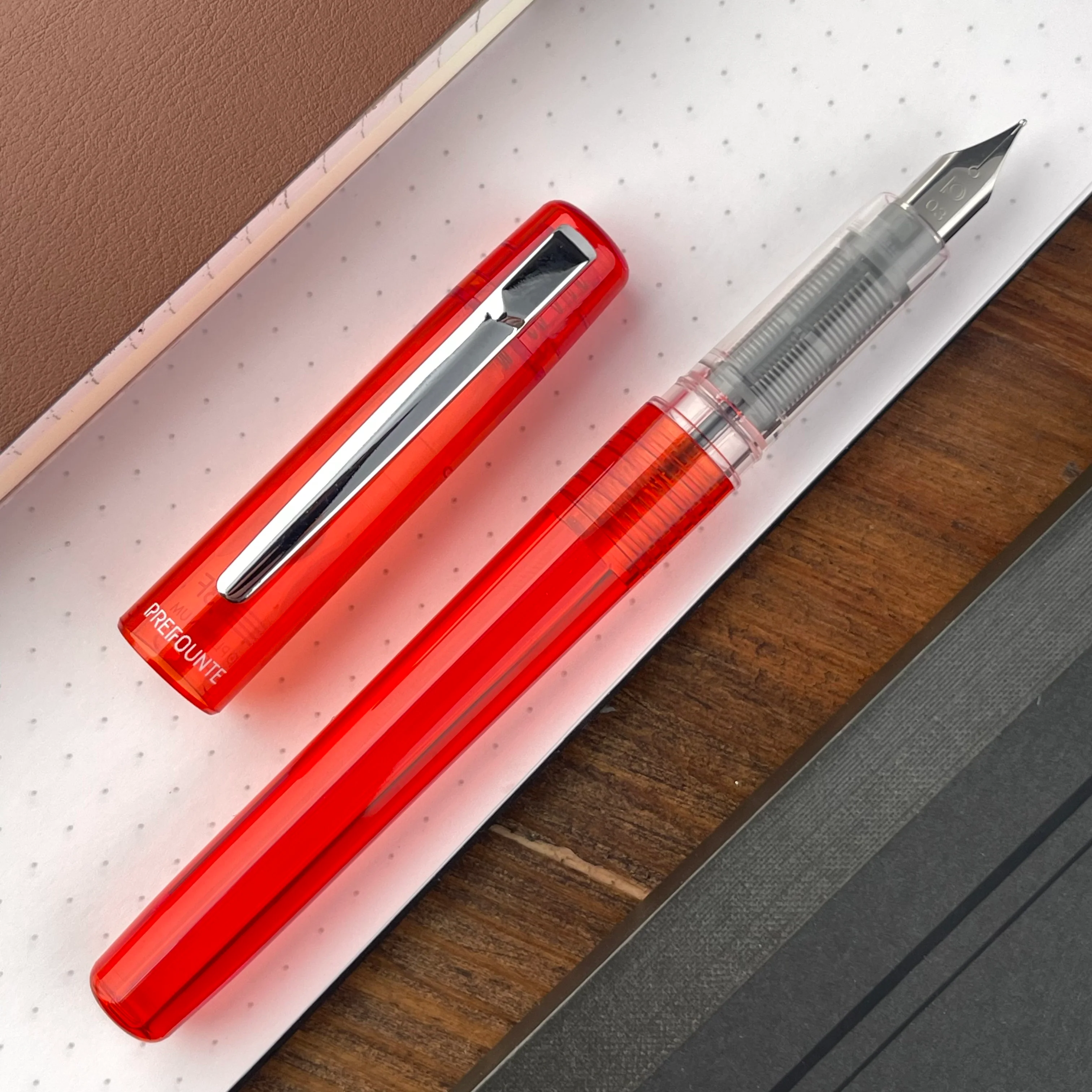 Platinum Prefounte Fountain Pen - Vermilion Orange - Image 2