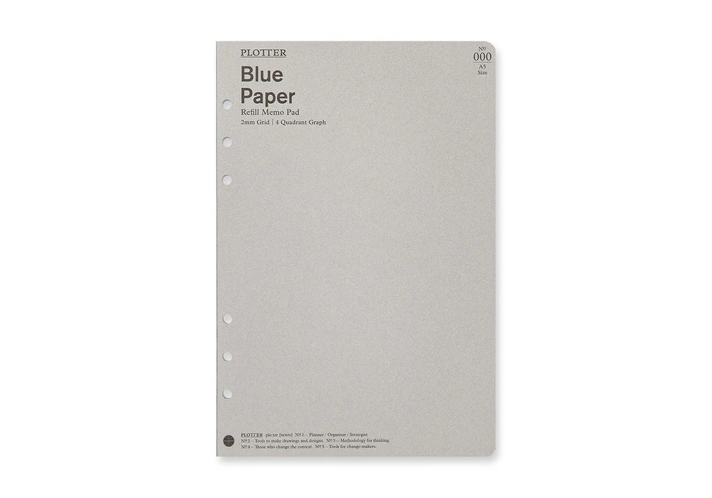 Plotter Blue Paper - 2mm Grid Quadrant Graph - 50 sheets (A5 Size)