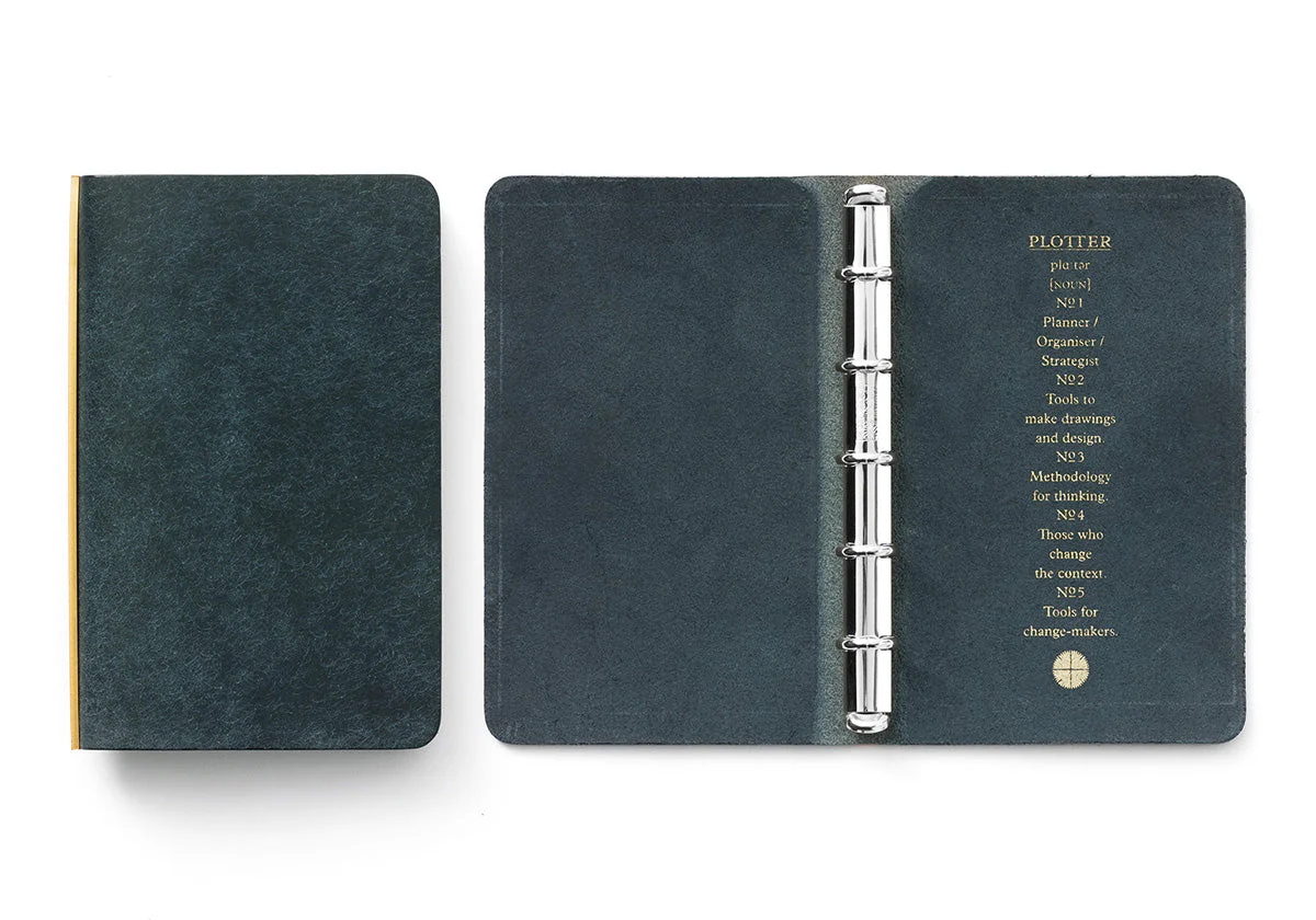 Plotter Pueblo 5-Ring Leather Binder - Mini 5 Size - Navy - Image 3