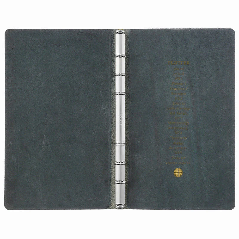 Plotter Pueblo 6-Ring Leather Binder - Bible Size - Navy - Image 3