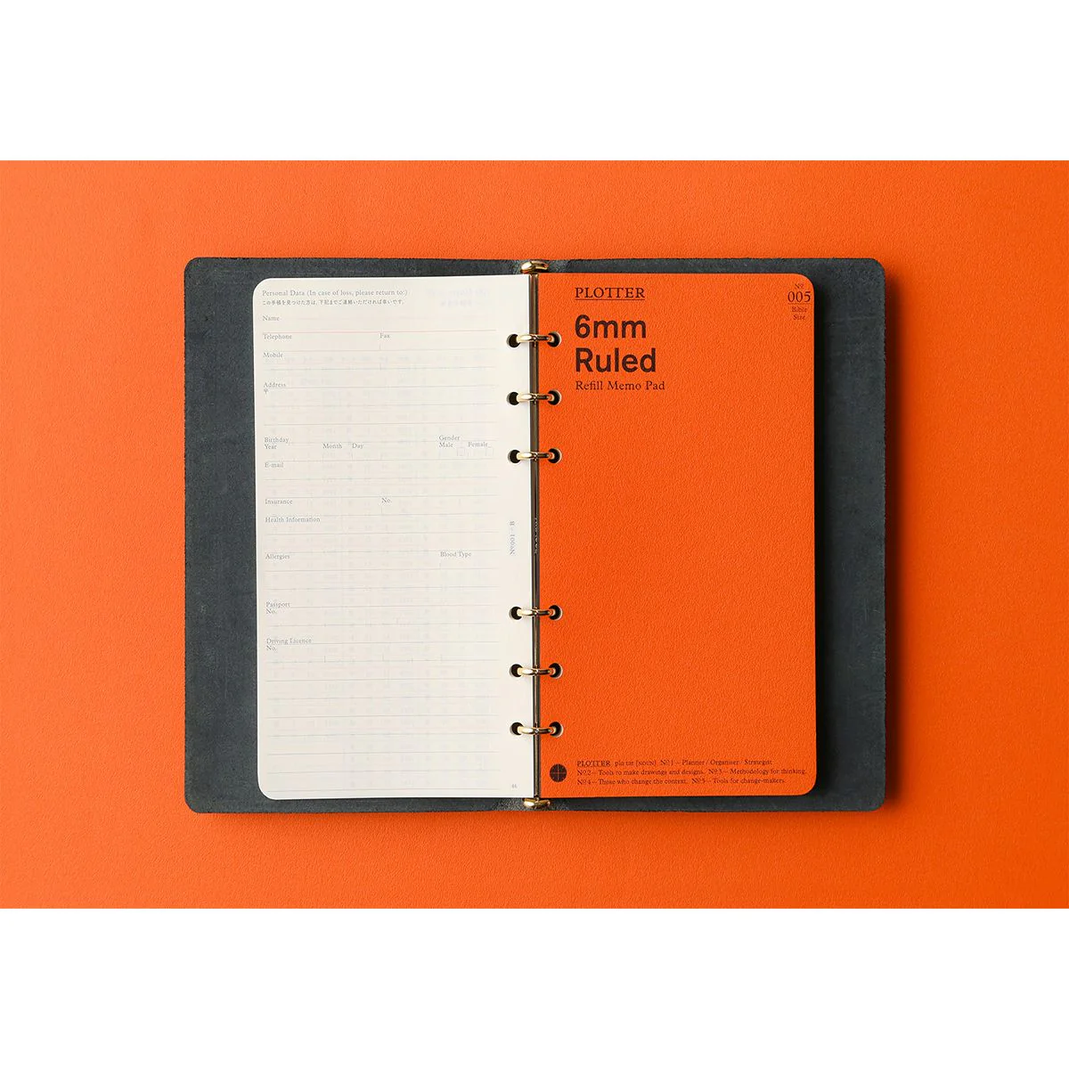 Plotter Pueblo 6-Ring Leather Binder - Bible Size - Navy - Image 4
