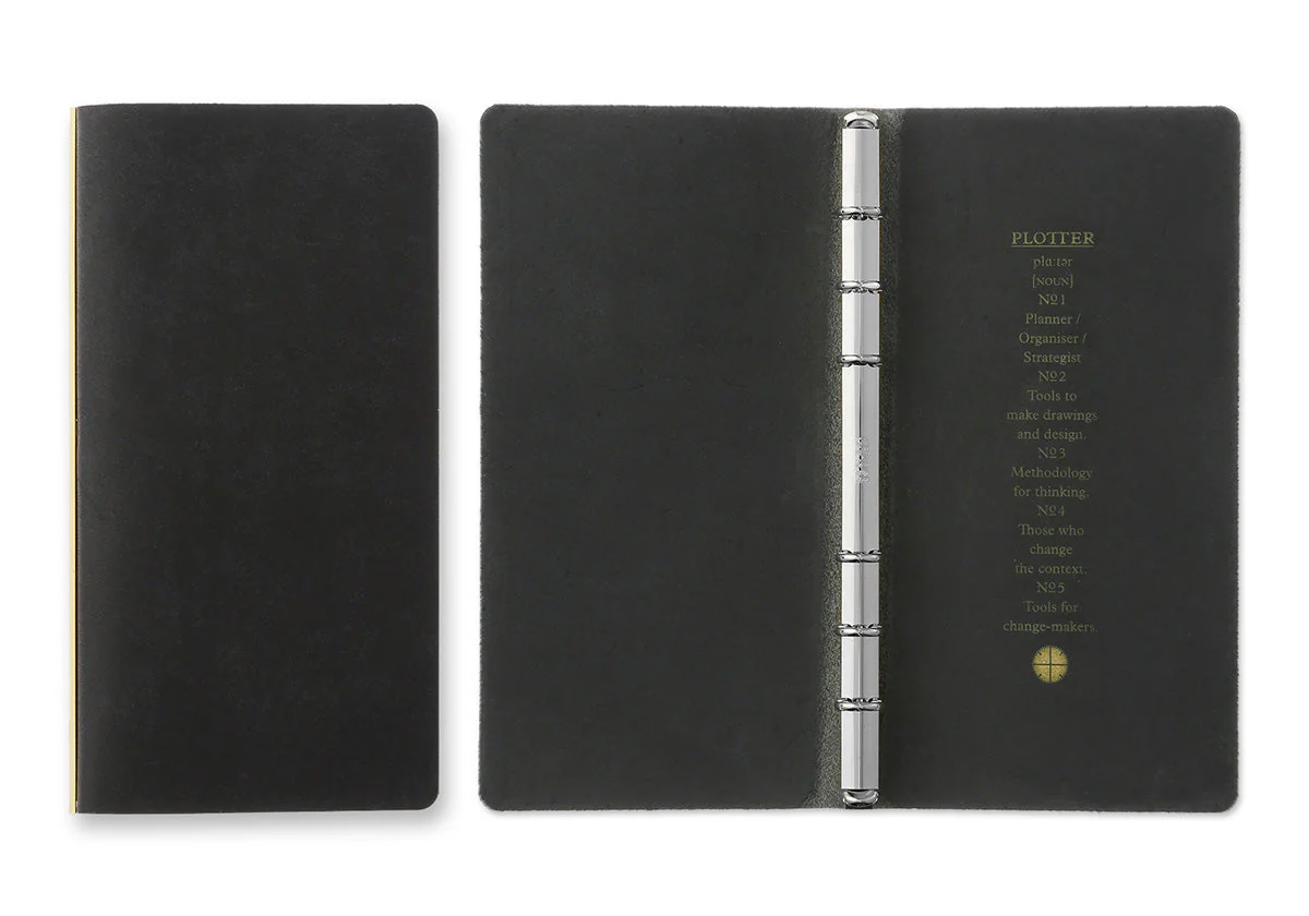 Plotter Pueblo 6-Ring Leather Binder - Narrow Size - Black - Image 2
