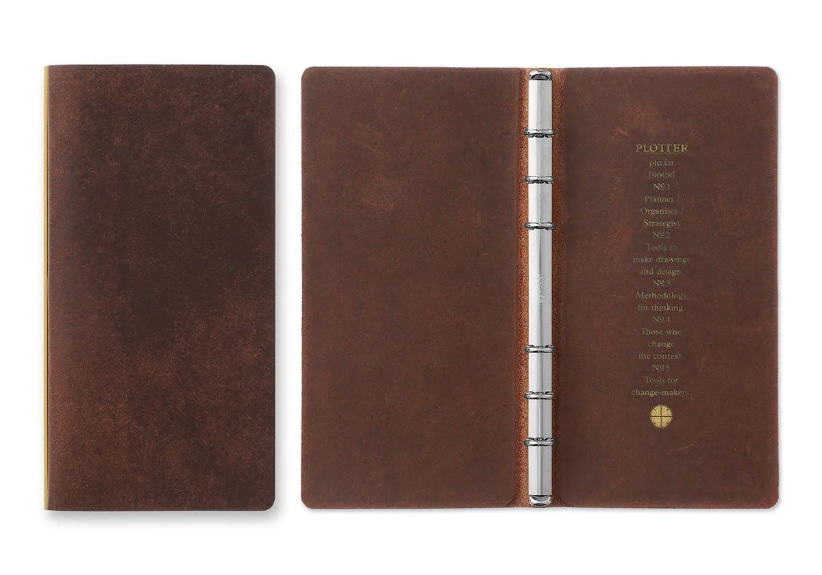 Plotter Pueblo 6-Ring Leather Binder - Narrow Size - Brown - Image 2