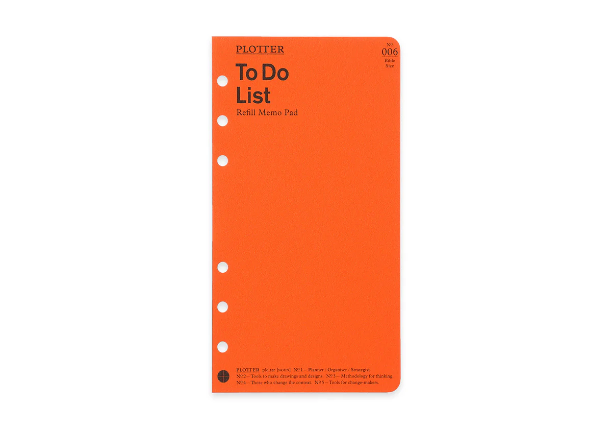 Plotter Refill Memo Pad - To Do List - Bible Size